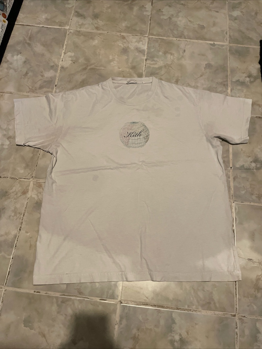 Kith Continental World Globe Tee T-Shirt SZ XL Distressed